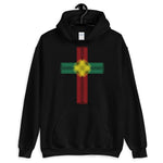 Green Yellow Red Ellipse Cross Unisex Hoodie Abyssinian Kiosk Christian Jesus Religion Cross Gildan Original Art Fashion Cotton Apparel Clothing