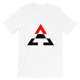 Pyramid Black Bottom Red Top Unisex T-Shirt Bella Canvas Original Art Abyssinian Kiosk Fashion Cotton Apparel Clothing