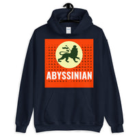 Abyssinian Kiosk Logo White Letters Unisex Hoodie Ethiopian Lion of Judah Amharic Alphabet Abyssinia Ethiopia Apparel Gildan Clothing