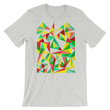 Green Yellow Red Triangles Unisex T-Shirt Abyssinian Kiosk Falling Triangles Fashion Cotton Apparel Clothing Bella Canvas Original Art