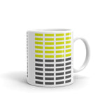 Dark Yellow & Grey Grid Bars Kaffa Mug