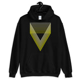 Yellow Chiaroscuro Triangles Unisex Hoodie From Light to Bold Color Abyssinian Kiosk Fashion Cotton Apparel Clothing Gildan Original Art