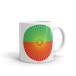 Yellow Cube Spokes Green Top Red Bottom Kaffa Mug