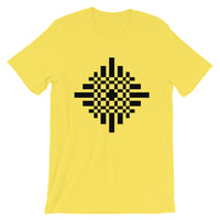 Black Pixel Cross Unisex T-Shirt Abyssinian Kiosk Equal Armed Cross Pixelated Fashion Cotton Apparel Clothing Bella Canvas Original Art