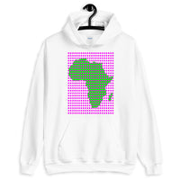 Magenta Squares Green Africa Unisex Hoodie Map African Abyssinian Kiosk Fashion Cotton Apparel Clothing Gildan Original Art