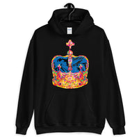 Funky Crown Blue Unisex Hoodie Abyssinian Kiosk Empress Menen Crown Haile Selassie Colors African Royal Royalty Fashion Cotton Apparel Clothing Gildan Original Art