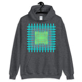 Cyan Red Yellow Ellipses Unisex Hoodie Abyssinian Kiosk Fashion Ellipses Inside Ellipses Cotton Apparel Clothing Gildan Original Art