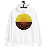 Orange Cube Spokes Mustard Top Black Bottom Unisex Hoodie Abyssinian Kiosk Squares Bicycle Spokes Dual Color Circle Fashion Cotton Apparel Clothing Gildan Original Art