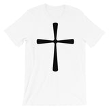 Black Solid Curved T Cross Unisex T-Shirt Abyssinian Kiosk Ethiopian Coptic Latin Christian Bella Canvas Original Art Fashion Cotton Apparel Clothing