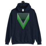 Green Chiaroscuro Triangles Unisex Hoodie From Light to Bold Color Abyssinian Kiosk Fashion Cotton Apparel Clothing Gildan Original Art