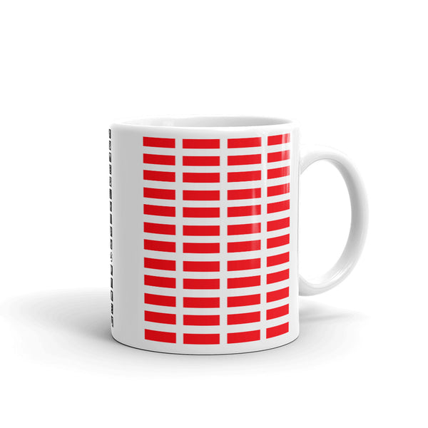 Red Grid Bars Kaffa Mug