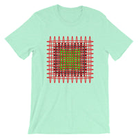 Red Black Green Ellipses Unisex T-Shirt Abyssinian Kiosk Fashion Ellipses Inside Ellipses Cotton Apparel Clothing Bella Canvas Original Art