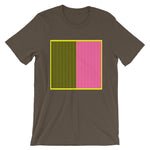 Yellow Back Black Magenta Lines Unisex T-Shirt Square Abyssinian Kiosk Fashion Cotton Apparel Clothing Bella Canvas Original Art 