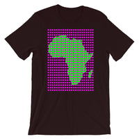 Magenta Squares Green Africa Unisex T-Shirt Map African Abyssinian Kiosk Fashion Cotton Apparel Clothing Bella Canvas Original Art