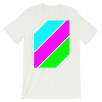 Cyan Magenta Green Stripes Unisex T-Shirt Abyssinian Kiosk Diagonal Stripes Fashion Cotton Apparel Clothing Bella Canvas Original Art