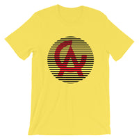 Black Lined Circle Red CA Unisex T-Shirt Lines California State Abyssinian Kiosk Fashion Cotton Apparel Clothing Bella Canvas Original Art