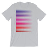 Purple to Red Streaks Unisex T-Shirt Abyssinian Kiosk Fashion Cotton Apparel Clothing Bella Canvas Original Art