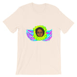 Cyan & Magenta Angel  Unisex T-Shirt Traditional Ethiopian with Feathers and Wings Abyssinian Kiosk Ethiopian Bella Canvas Original Art Fashion Cotton Apparel Clothing