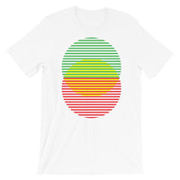 GYR Lined Circles Unisex T-Shirt Abyssinian Kiosk Joining Circles Fashion Cotton Apparel Clothing Bella Canvas Original Art Green Yellow Red Ethiopian Flag