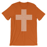 White & Empty Maze Cross Unisex T-Shirt Abyssinian Kiosk Christian Jesus Religion Lined Latin Cross Bella Canvas Original Art Fashion Cotton Apparel Clothing