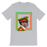 Haile Selassie Color Profile GYR Frame Unisex T-Shirt Abyssinian Kiosk Emperor Rasta Rastafari Green Yellow Red Ethiopian Flag Ethiopia Africa African Abyssinia Habesha History Military Uniform Art Portrait Vintage Reggae Bella Canvas Original Art Fashion Cotton Apparel Clothing