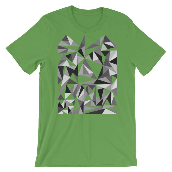 Grey Triangles Unisex T-Shirt Abyssinian Kiosk Falling Triangles Fashion Cotton Apparel Clothing Bella Canvas Original Art