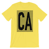 Black Grid CA Unisex T-Shirt Bella Canvas Original Art Abyssinian Kiosk Fashion Cotton Apparel Clothing California State America US