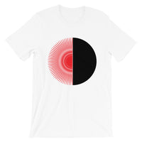 Red Half Star Black Half Circle Unisex T-Shirt Abyssinian Kiosk Fashion Cotton Apparel Clothing Bella Canvas Original Art