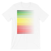 Green to Yellow to Red Streaks Unisex T-Shirt Abyssinian Kiosk Fashion Cotton Apparel Clothing Bella Canvas Original Art Green Yellow Red Ethiopia Ethiopian Flag