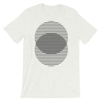 Grey Lined Circles Unisex T-Shirt Abyssinian Kiosk Joining Circles Fashion Cotton Apparel Clothing Bella Canvas Original Art