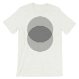 Grey Lined Circles Unisex T-Shirt Abyssinian Kiosk Joining Circles Fashion Cotton Apparel Clothing Bella Canvas Original Art