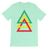 3 Triangles GYR Unisex T-Shirt Abyssinian Kiosk Green Yellow Red Ethiopia Fashion Cotton Apparel Clothing Bella Canvas Original Art