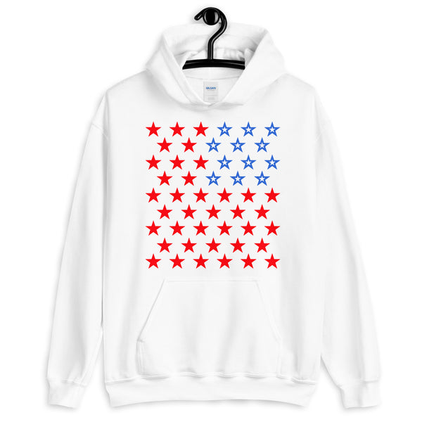 Star Spangled 2 Unisex Hoodie 50 Stars States United States of America American Flag Red White Blue Freedom USA Original Art Abyssinian Kiosk