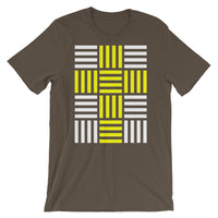 4 Lines Yellow Cross White Unisex T-Shirt Abyssinian Kiosk Christian Bella Canvas Original Art Fashion Cotton Apparel Clothing