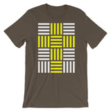 4 Lines Yellow Cross White Unisex T-Shirt Abyssinian Kiosk Christian Bella Canvas Original Art Fashion Cotton Apparel Clothing