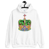 Funky Crown Green Unisex Hoodie Abyssinian Kiosk Empress Menen Crown Haile Selassie Colors African Royal Royalty Fashion Cotton Apparel Clothing Gildan Original Art