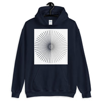 Half Blank Half Grey Cube Spokes White BG Unisex Hoodie Abyssinian Kiosk Squares Bicycle Spokes Background Fashion Cotton Apparel Clothing Gildan Original Art