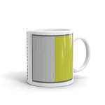 Grey Back White Yellow Lines Kaffa Mug