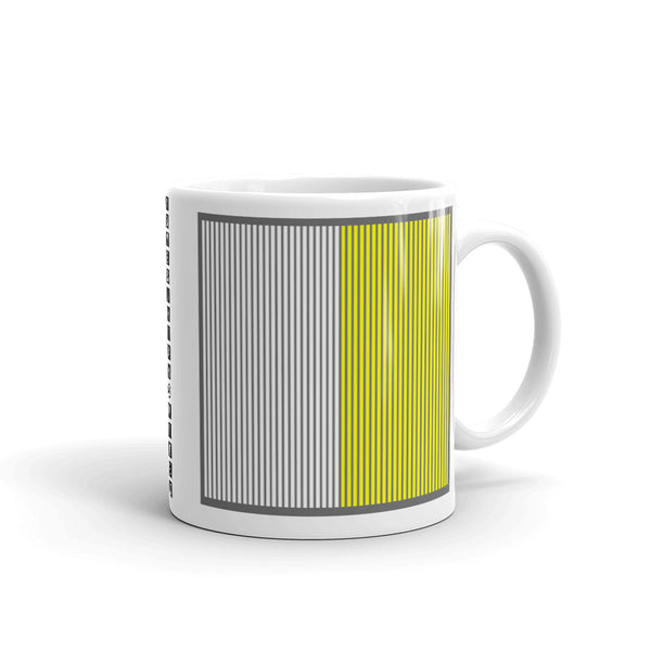 Grey Back White Yellow Lines Kaffa Mug