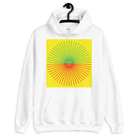 Green & Red Cube Spokes Yellow BG Unisex Hoodie Abyssinian Kiosk Fashion Cotton Apparel Clothing Gildan Original Art