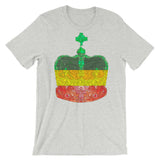 GYR Crown Black Lines Unisex T-Shirt Abyssinian Kiosk Empress Menen Crown Haile Selassie Green Yellow Red African Royal Royalty Fashion Cotton Apparel Clothing Bella Canvas Original Art