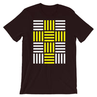 4 Lines Yellow Cross White Unisex T-Shirt Abyssinian Kiosk Christian Bella Canvas Original Art Fashion Cotton Apparel Clothing