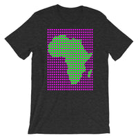 Magenta Squares Green Africa Unisex T-Shirt Map African Abyssinian Kiosk Fashion Cotton Apparel Clothing Bella Canvas Original Art