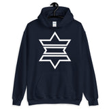 White Outline Star of David Unisex Hoodie Abyssinian Kiosk Jewish Falasha Ethiopian Apparel Gildan Clothing