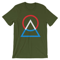 Red White Blue Circle Triangle Unisex T-Shirt Abyssinian Kiosk Harmonious Meeting Fashion Cotton Apparel Clothing Bella Canvas Original Art