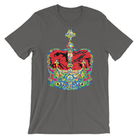 Funky Crown Red Unisex T-Shirt Abyssinian Kiosk Empress Menen Crown Haile Selassie Colors African Royal Royalty Fashion Cotton Apparel Clothing Bella Canvas Original Art
