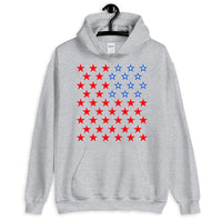 Star Spangled 2 Unisex Hoodie 50 Stars States United States of America American Flag Red White Blue Freedom USA Original Art Abyssinian Kiosk