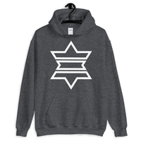 White Outline Star of David Unisex Hoodie Abyssinian Kiosk Jewish Falasha Ethiopian Apparel Gildan Clothing