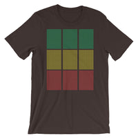 Green Yellow Red Squares Unisex T-Shirt Abyssinian Kiosk Fashion Cotton Apparel Clothing Bella Canvas Original Art