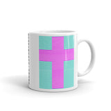 Magenta Cross Blue Green Lines Kaffa Mug